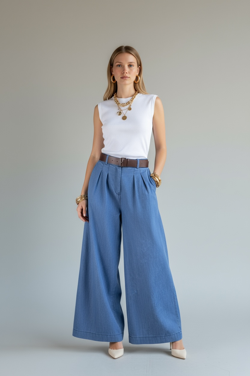 Pantalon en Jean Fluide