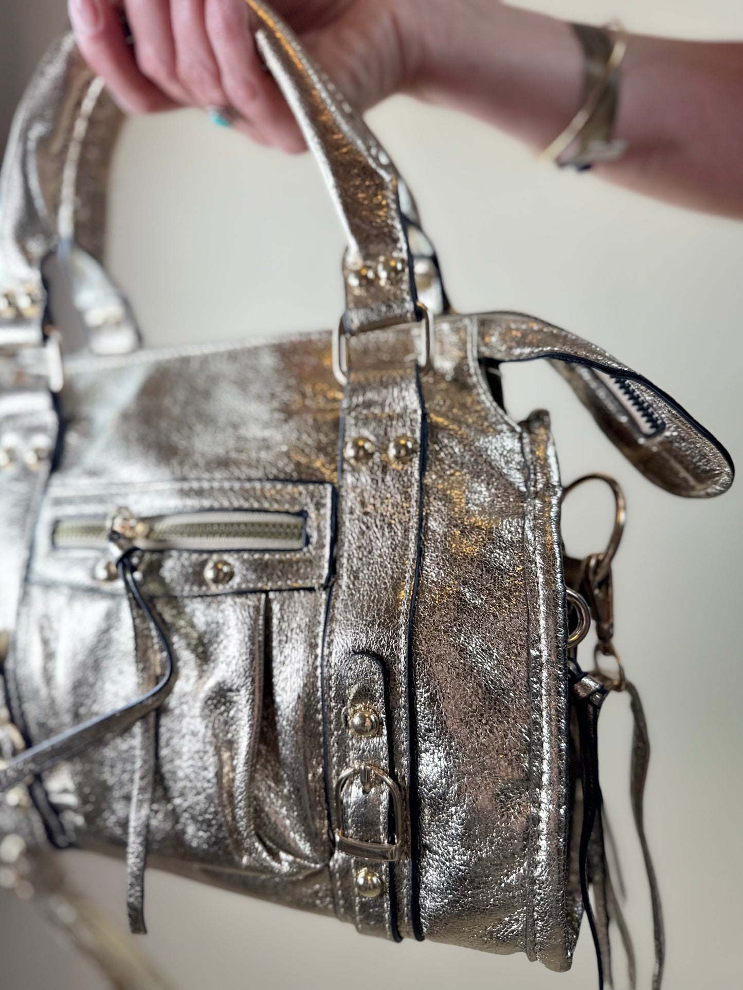 Sac à main métallisé