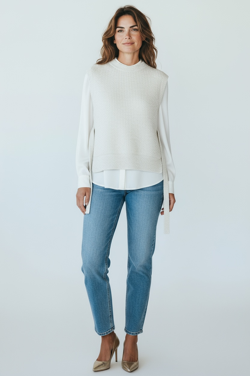 Gilet Sans Manche à Noeud