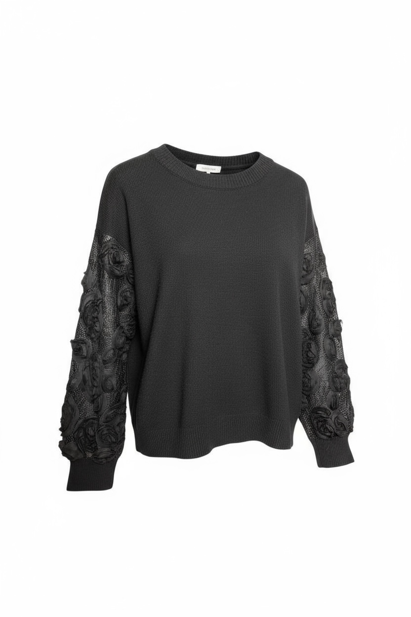 Pull Noir “Velvet Bloom”