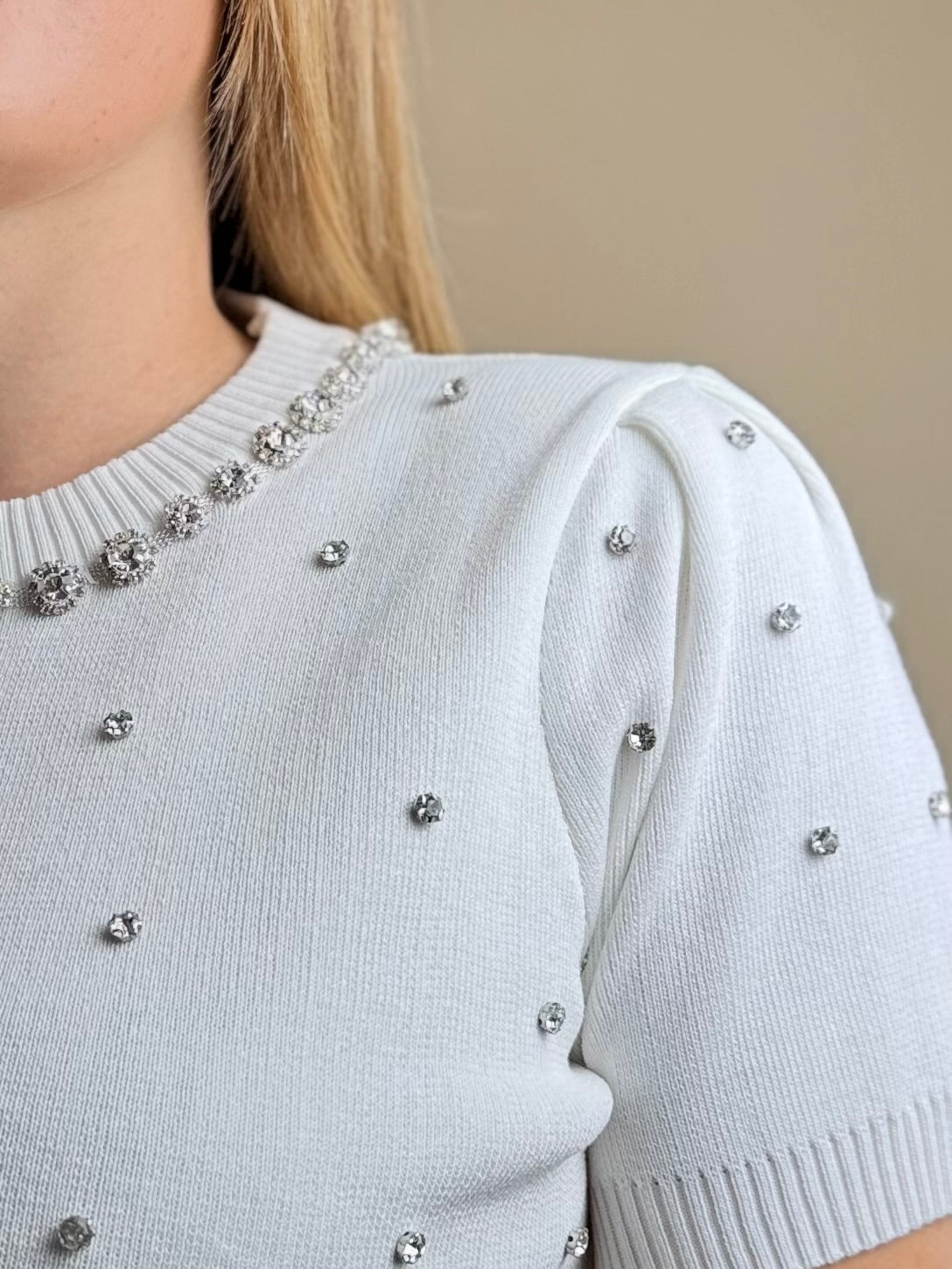 Pull Manches Courtes à Strass