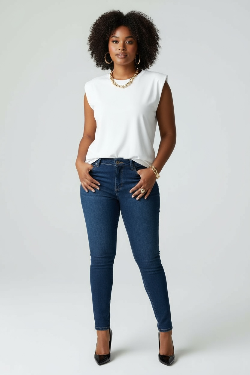 T-shirt Épaules Structurées