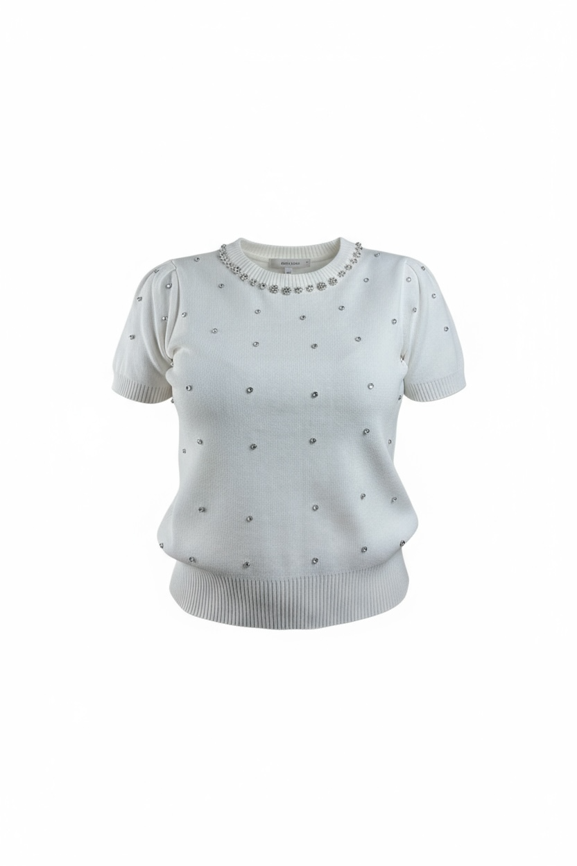 Pull Manches Courtes à Strass