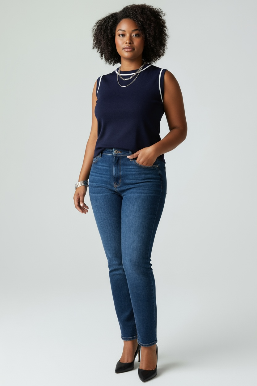 Débardeur à Col contrasté