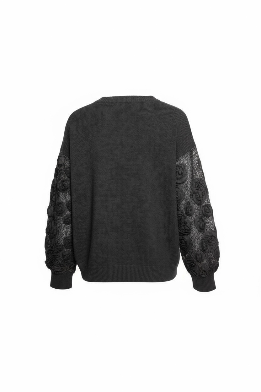 Pull Noir “Velvet Bloom”