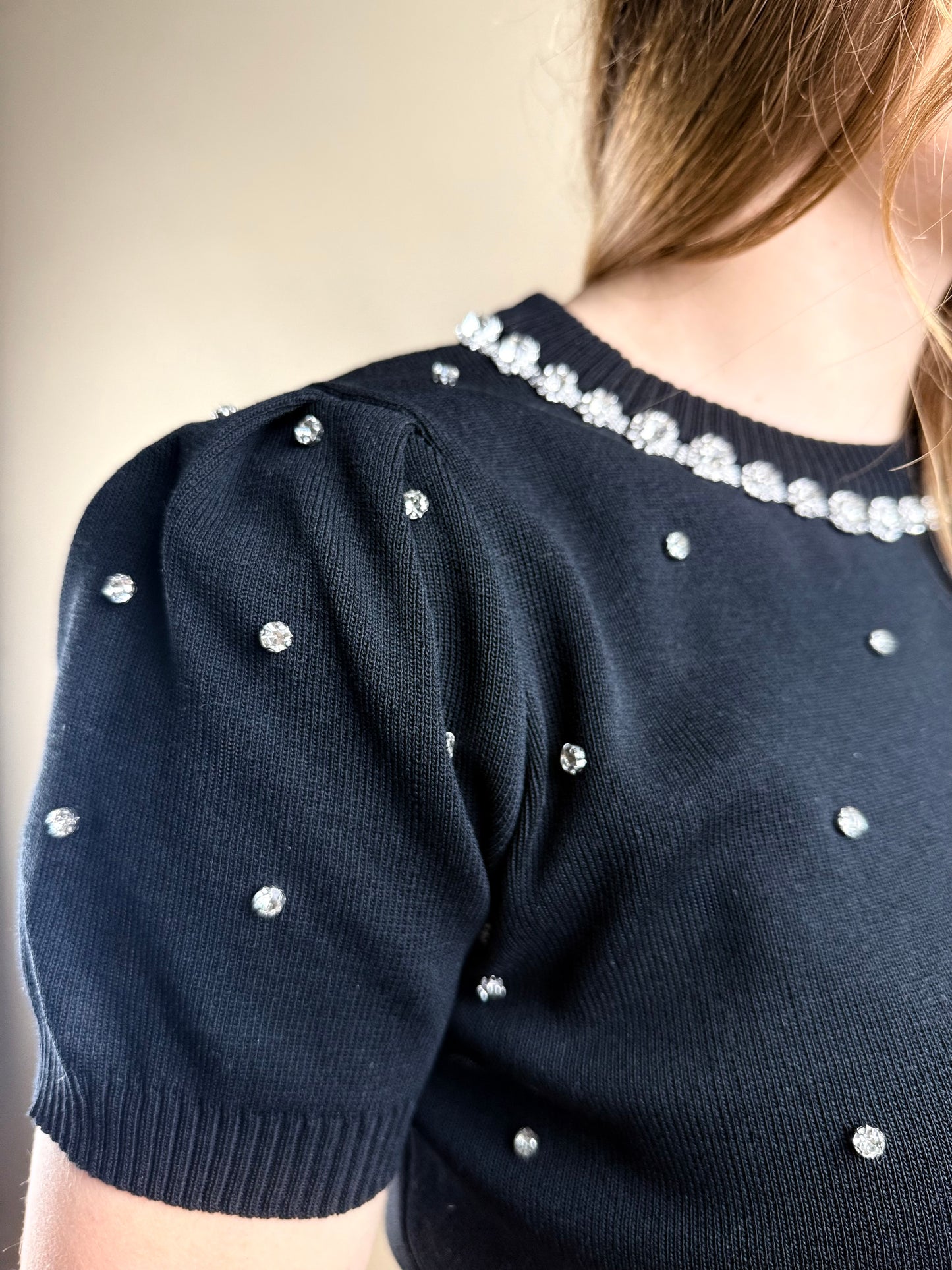Pull Manches Courtes à Strass