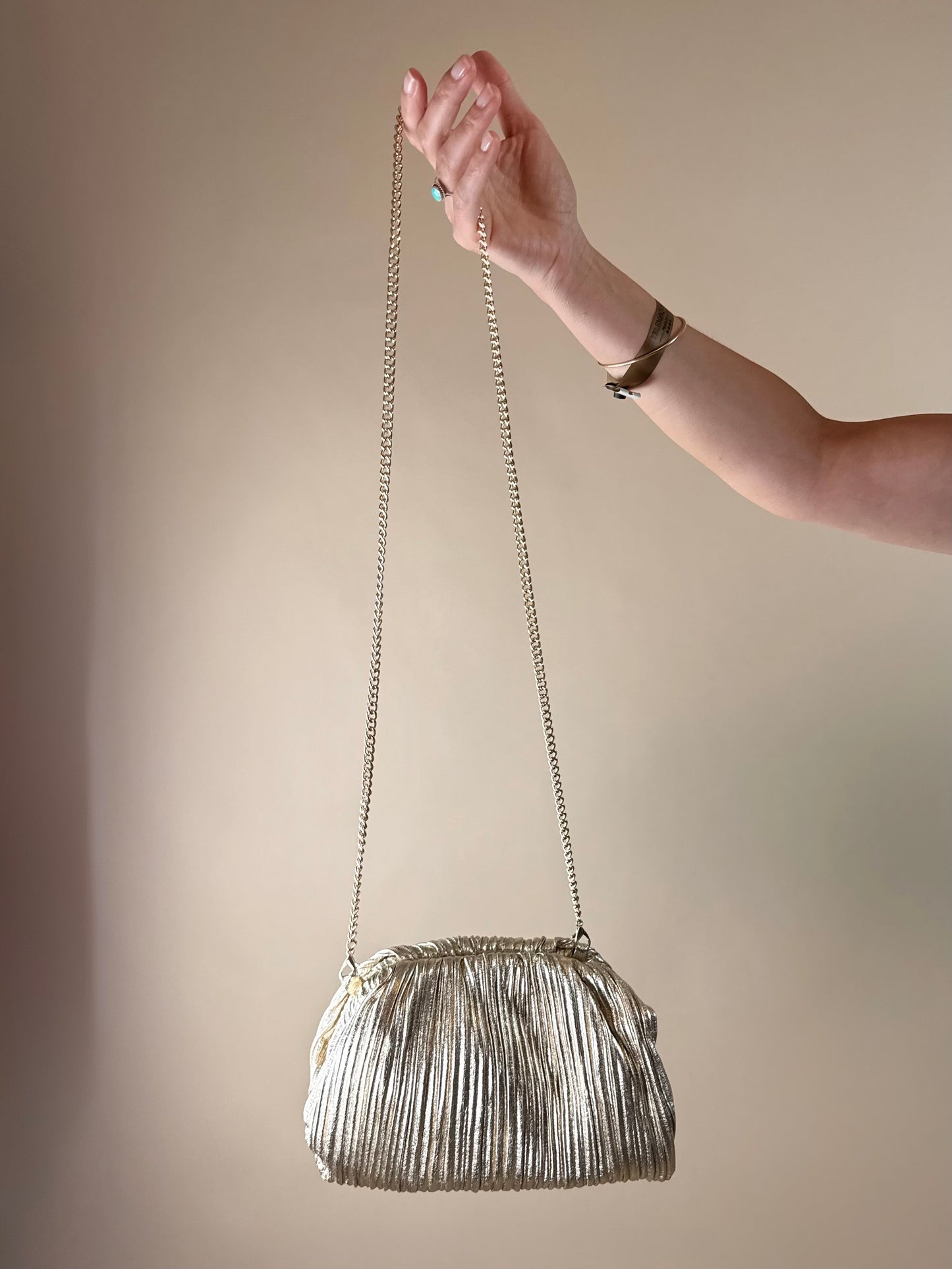 Pochette Plissé Dorée