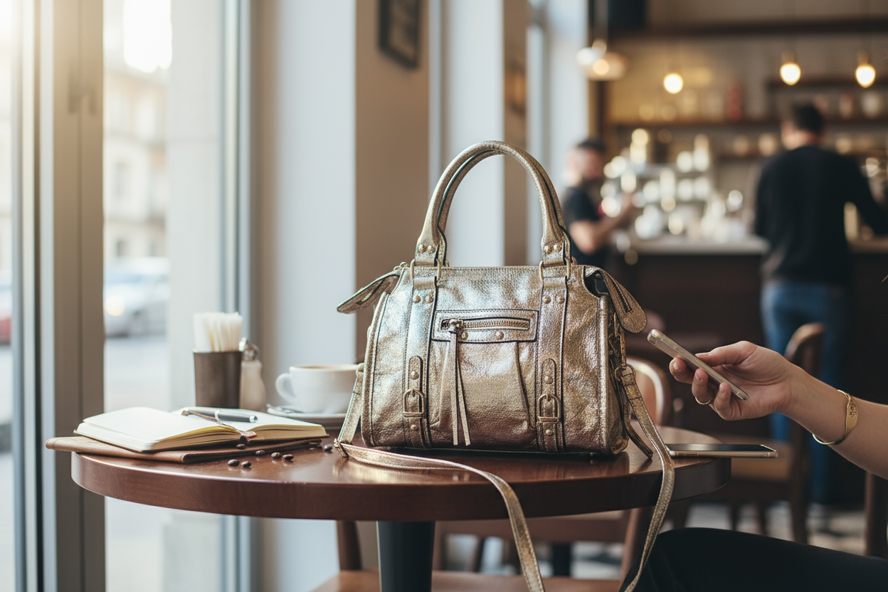 Sac à main métallisé