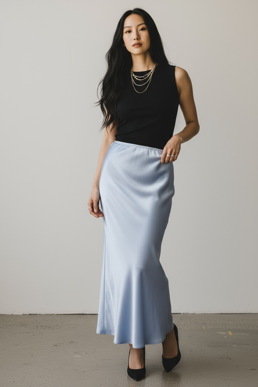 Jupe Longue Satinée