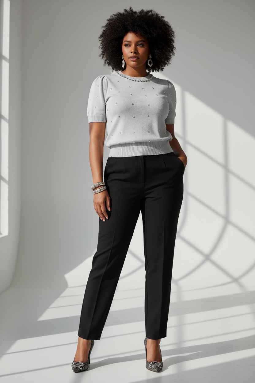 Pull Manches Courtes à Strass