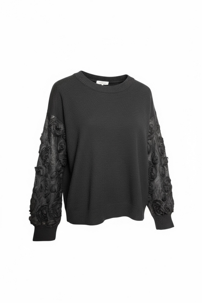 Pull Noir “Velvet Bloom”