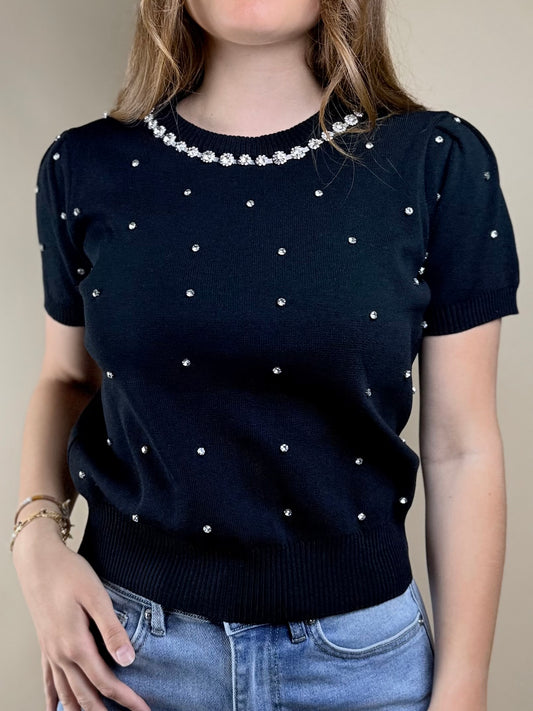 Pull Manches Courtes à Strass