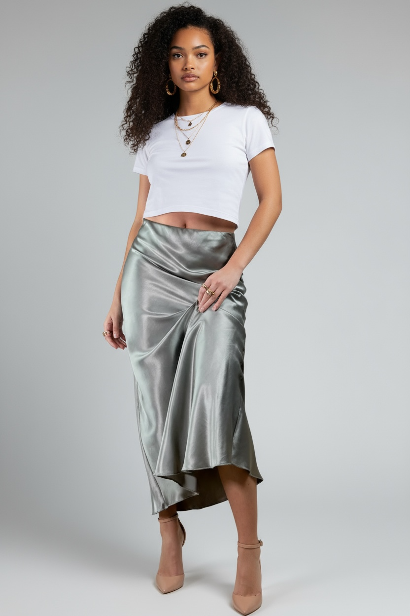 Jupe Longue Satinée